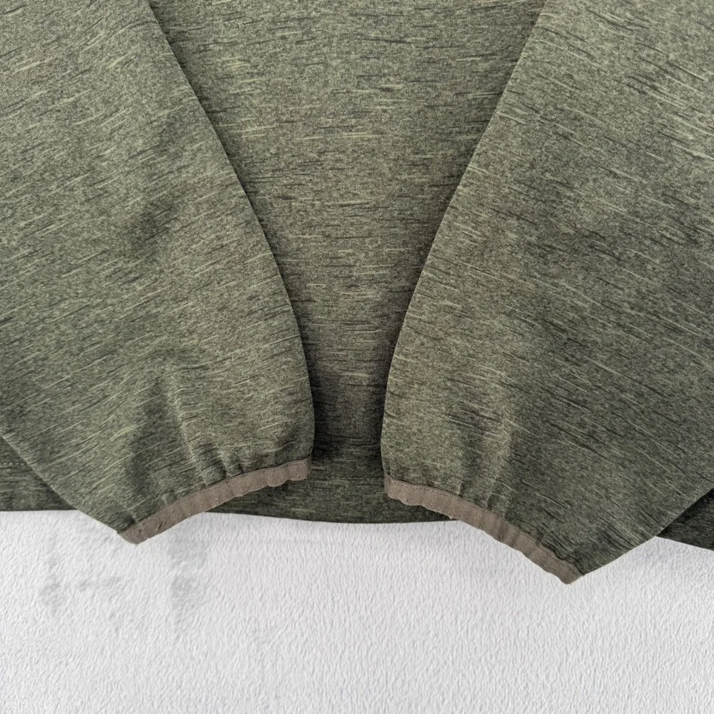 The North Face Mens Full Zip Jacket Olive Green Trim‎ Mock Neck Fleece Size XL